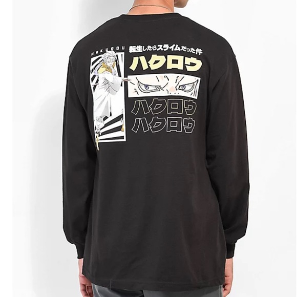 Reincarnated as a slime Hakurou eyes Long sleeves black t-shirt size XLarge - Picture 2 of 11